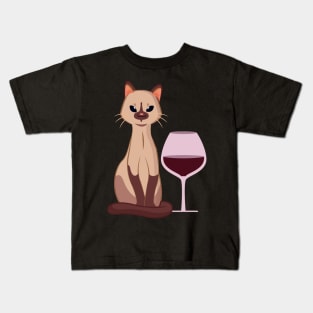 Easily Distracted by Cats and Wine Kids T-Shirt